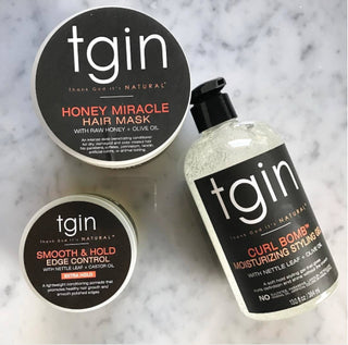 Introducing tgin’s Curl Bomb Moisturizing Styling Gel and Smooth & Hold Edge Control for Natural Hair