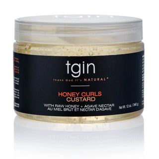 tgin Honey Curls Custard jar, front view