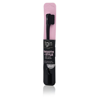 tgin Smooth + Style Baby Hair Edge Brush in its pink and black package