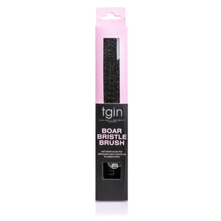 tgin Boar Bristle Brush in its pink and black box, front view