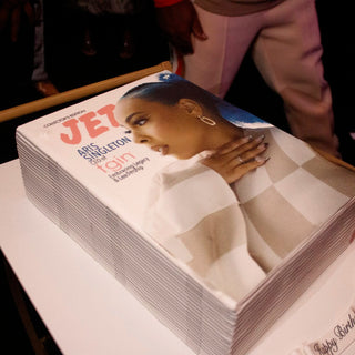 Birthday cake designed as the JET magazine cover featuring Aris Singleton, CEO of tgin
