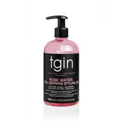 tgin Rose Water Curl Defining Styling Gel pump bottle