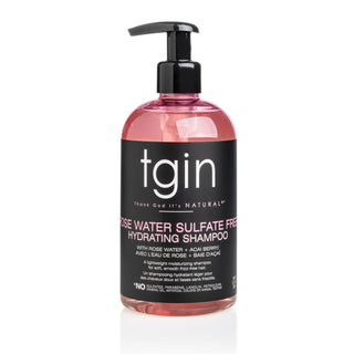 tgin Rose Water Sulfate-Free Hydrating Shampoo pump bottle