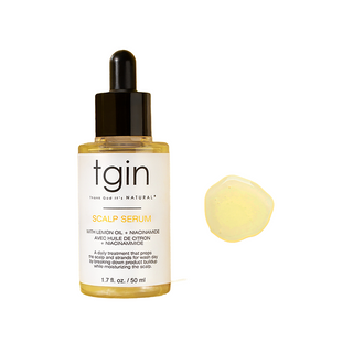 tgin Balance Collection Scalp Serum dropper bottle with a drop of serum