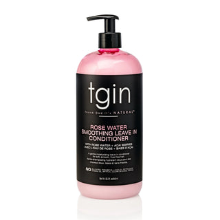 Large tgin Rose Water Smoothing Leave-In Conditioner pump bottle