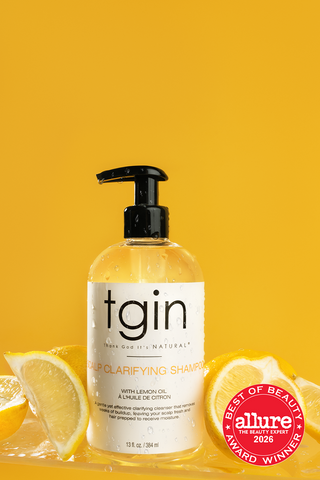 tgin Balance Collection Scalp Clarifying Shampoo with lemons and the Allure Best of Beauty 2026 award seal