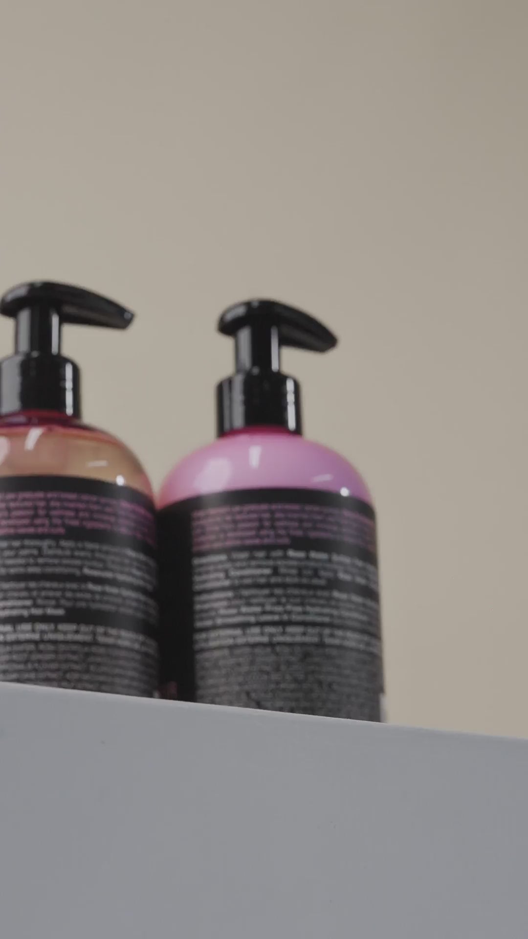 Vertical video of tgin Rose Water Curl Defining Mousse, Styling Gel and Sulfate Free Shampoo