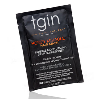 tgin Honey Miracle Hair Mask packet, 1.75 fl oz, angled view